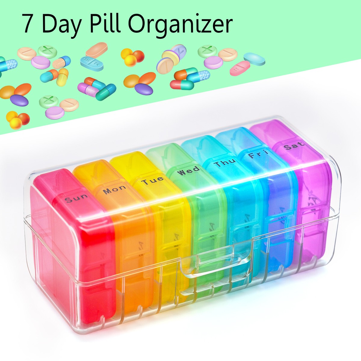 Weekly Pill Organizer Case Box 7 Day Pill Case Box Medicine