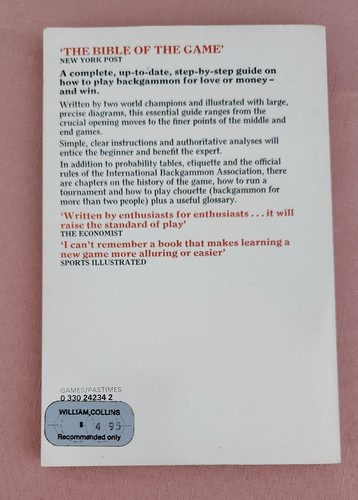 The Backgammon Book by Oswald Jacoby; John R. Crawford, Paperback, 1980 - Picture 9 of 13