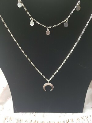 Double moon Trendy Stylish gypsy Hippie Modern bold boho statement necklace
