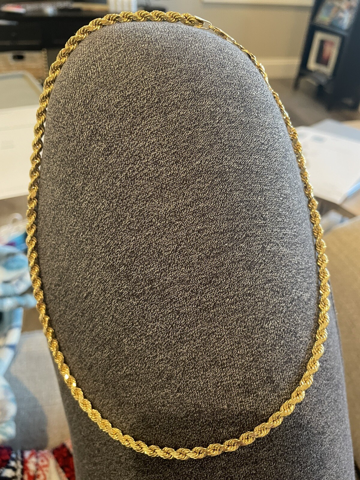 14k gold Hollow Rope Chain, approx. 20” Appraised At … Gem