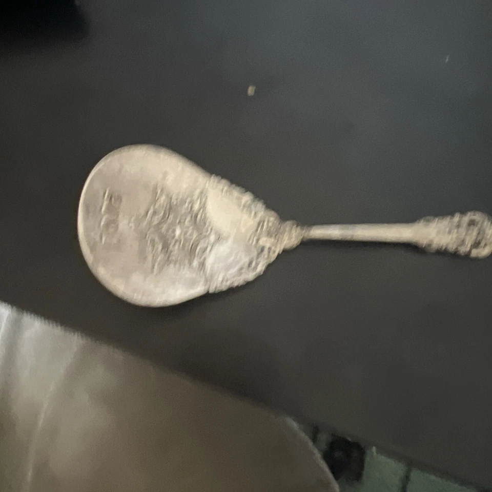 Cuchara de tuerca de plata esterlina grande barroca de Wallace "Navidad 2001" 5 1/8" Foto 2 de 2