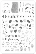 FALL nail art stamping plates multiple brands Leaves, Trees, Pumpkins, Nature