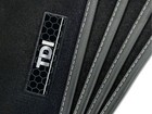 To Fit VW T5 Single Passenger [no fixings] 04-15 Black Car Mats + TDI Badge [FM]
