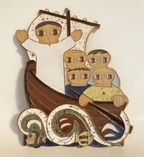 Saint Andrew's Abbey Jesus Calms the Sea Handmade Ceramic Tile Wall Art 9.5"