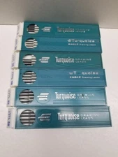 LOT OF 6 BEROL TURQUOISE EAGLE DRAWING LEADS - not all full - PLEASE READ