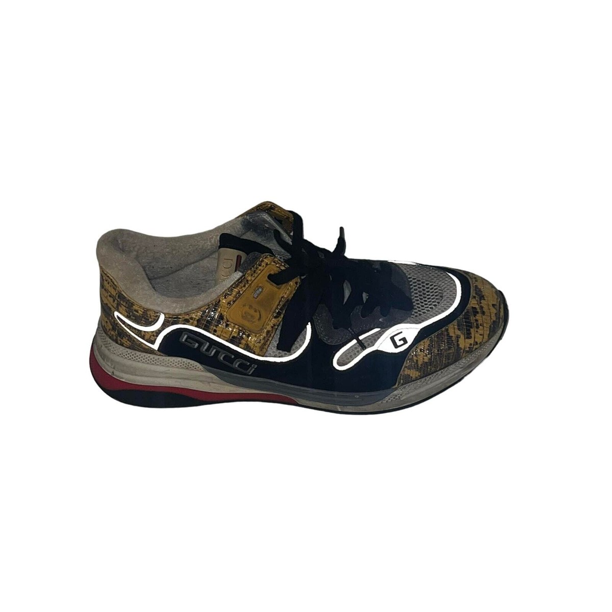 Gucci Ultrapace Low Top Yellow Tejus Men’s Sneakers Size 10.5 Gucci Ultrapace Leather Mesh Sneakers Low Top Yellow Tejus  main image 2