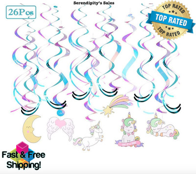 Unicorn Hanging Swirl Party Decorations Birthday Party Supplies