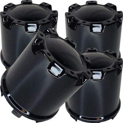 four GOLF CART CENTER CAP caps some EZ-Go Karts and other brands Gloss Black