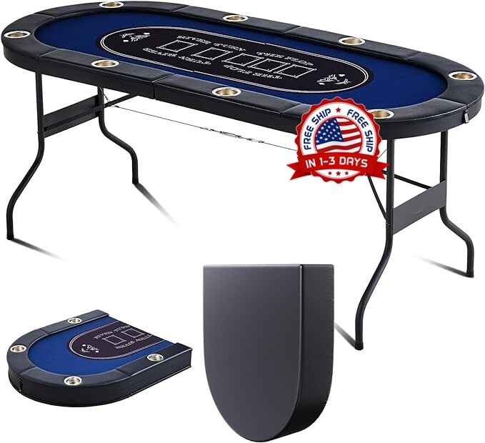 Mesa Para Juego De Poquer Poker Profesional Portatil Plegable Hasta 8 Jugadores