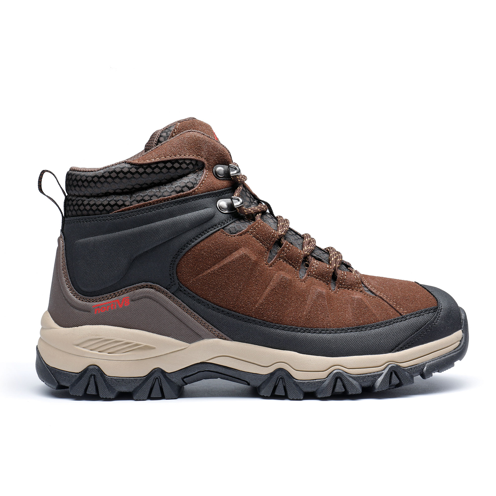 NORTIV 8 Men's Waterproof Hiking Boots Suede Leather Outdoor Trail