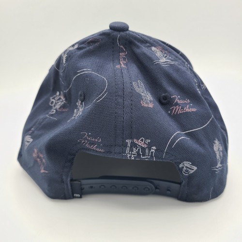 Travis Mathew Golf Hat Blue Snapback Baseball Cap Neon Cactus Bar Cart Sombrero - Picture 7 of 9