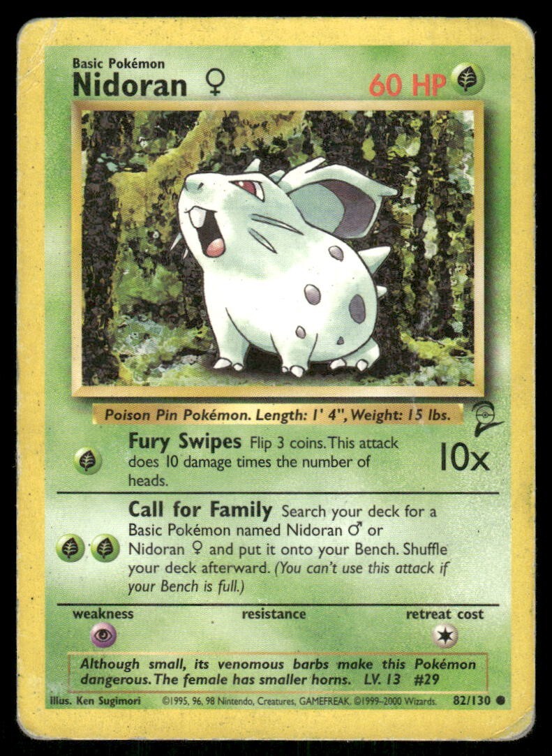 Nidoran 82/130 Base Set 2 Pokemon TCG trading card