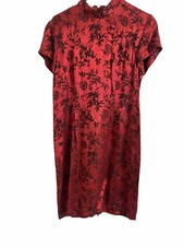 Jessica Howard Women's Chinese style cheongsam with red print Flower Petit 12