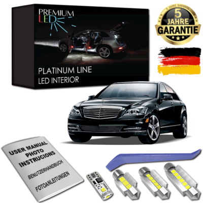 Kit Premium De 21 Luces LED Interiores Para Mercedes W221 Y C216 | Blanco Frío, CAN Bus