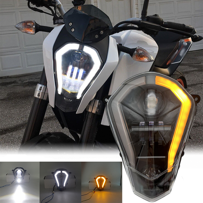 For KTM Duke 390 250 200 125 2011-2019 LED Headlight DRL Plug and