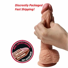 ULTRA REALISTIC Dildo Silicone Cock Sex Toy Flesh Suction Cup Masturbation Women