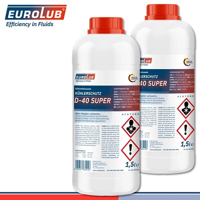EuroLub 2 x 1,5 l Kühlerschutz D-40 Super Top Qualität Frostschutz