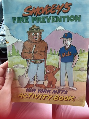 Vintage 1980&rsquo;s Smokey The Bear Activity Book New York NY Mets 
