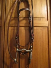 NEW CASHEL LEATHER WESTERN PONY BRIDLE W/ 4.25 CURB BIT & SPLIT REINS