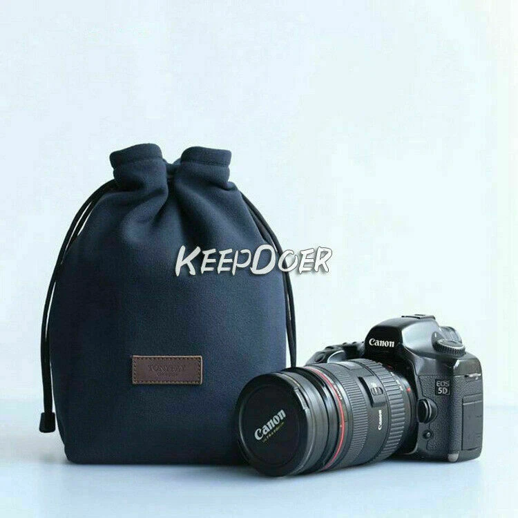 Waterproof Padded Drawstring Camera Bag Storage Case Insert For DSLR Canon Nikon - Image 2 of 4