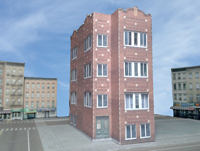 N Scale Building Chicago Style Apartment Building Pre Cut