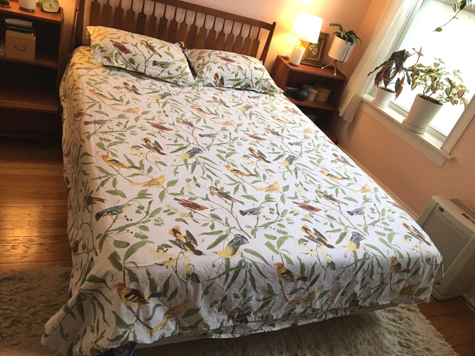 Pottery Barn Spring Birds Botanical Nature Full Queen Duvet Cover