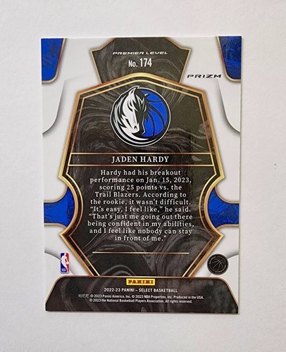 Jaden Hardy/PG Mavericks RC | 2023 Premier Level Tri-Color Prizm Rookie #174 - Foto 2 di 6