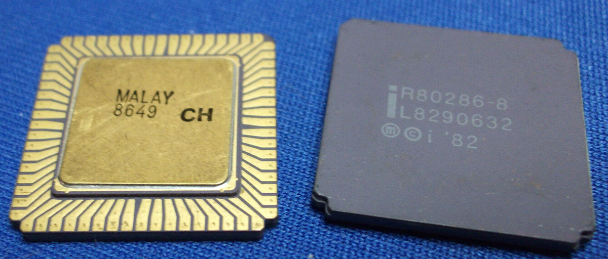 R80286-8 S40194 Intel 1984 Microprocessor Ceramic Gold Vintage-ic