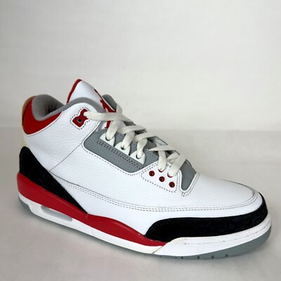 New Size 11.5 Air Jordan 3 Retro Fire Red 2007 White Red Cement
