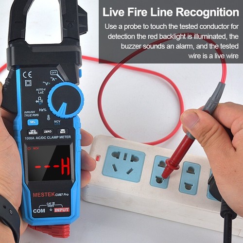 Pinza amperimétrica digital CM87Pro 0-1000A CA/CC multímetro de temperatura de entrada de corriente - Imagen 13 de 19