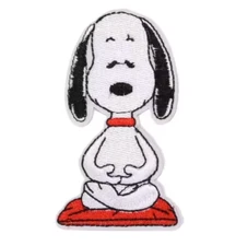 SNOOPY - MEDITATING YOGA - PEANUTS - Embroidered Iron On Patch