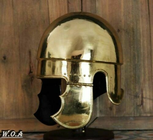 18GA Médiévale Antique Républicain Montefortino Casque Romain Laiton Placage - Photo 3 sur 3