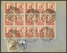 Spain. Spanish State Airmail. Cover 829(15),816. 1937. 30 Cts, Block D