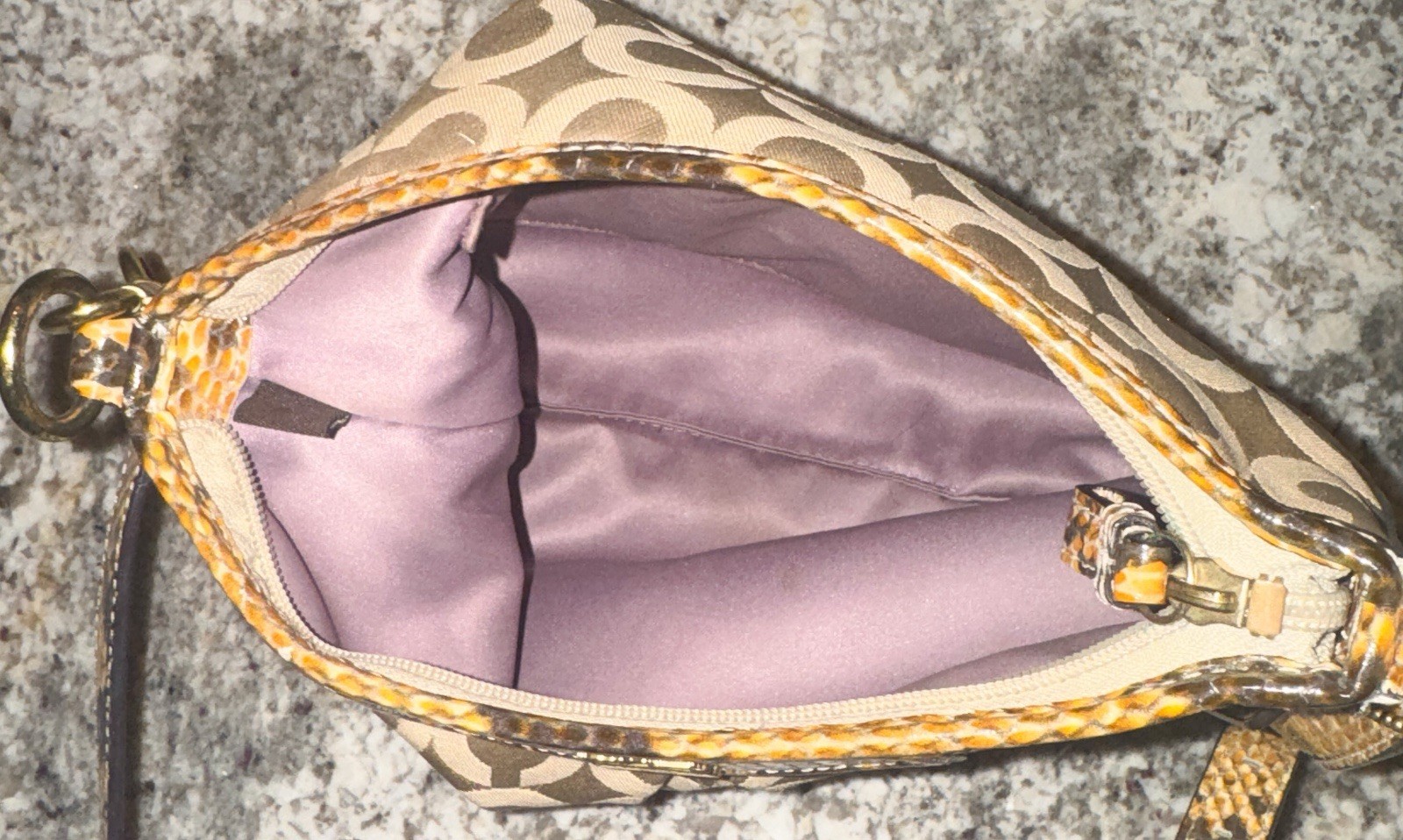 Coach Python Snakeskin Embossed Strap & Lined Mon… - image 6