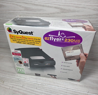 SyQuest ezflyer 230MB External EZ230P-08 SCSI 27001 Vintage. NEW SEALED IN BOX