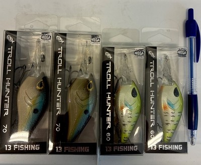 Lot Of 4-13 Fishing Troll Hunter 60&70, 1/2 & 11/16oz, Dives 8-12 , L=2-3/4 