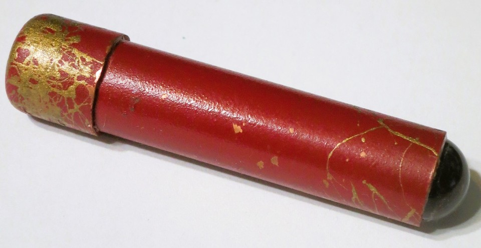 Kaleidoscope Fisheye Glass Optical Prism Pocket Red Painted Brass ANTIQUE 1920s