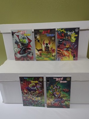 SPAWN KILLS EVERY SPAWN 1 2 3 4 5 Complete SET Rob Duenas Image VF/NM-