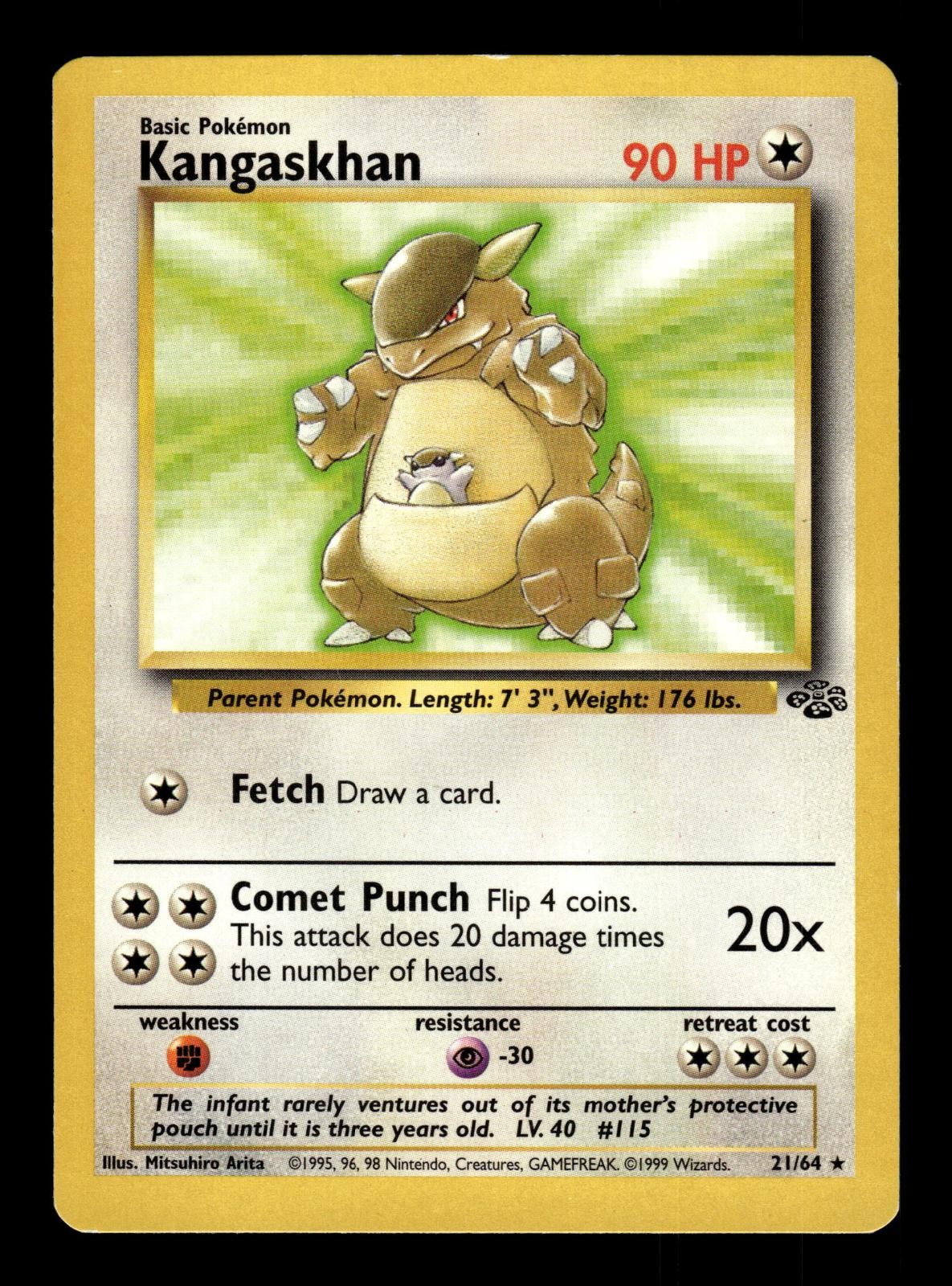 Kangaskhan 21/64 Rare Jungle Pokemon Unlimited Near Mint