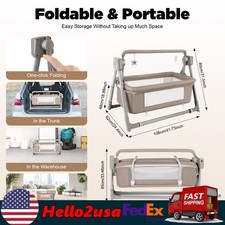 Baby Bassinet Bedside Sleeper w/ Mosquito Net Portable Crib for Newborns