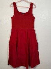 Quince Cotton Mixed Media Tank Dress Chile Basic Sleeved Large Pockets Minimalis