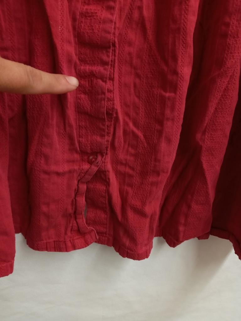 Only necessities red button down pleated stretch … - image 3