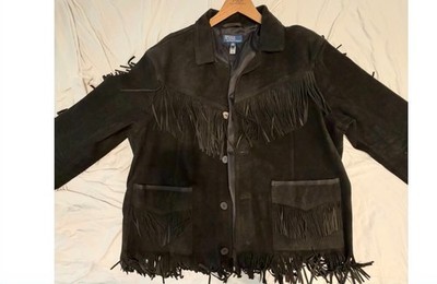 Polo Ralph Lauren Vintage Inspired Fringe Suede Jacket Size 2XL XXL