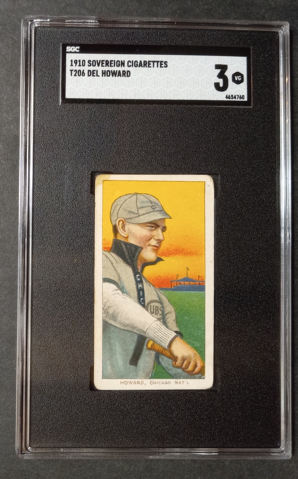 1909-11 T206 - Del Howard - Sovereign 350 - SGC 3 VG