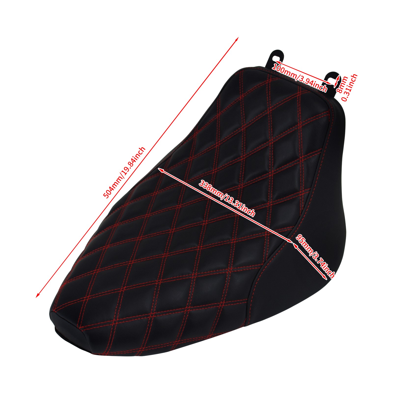 Driver Solo Seat Red Stitching For Harley 06-2017 Deluxe FLSTN Heritage Softail