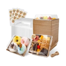 Charcuterie Boxes with Clear Lids Mini Bakery Boxes Disposable Treat Boxes to...