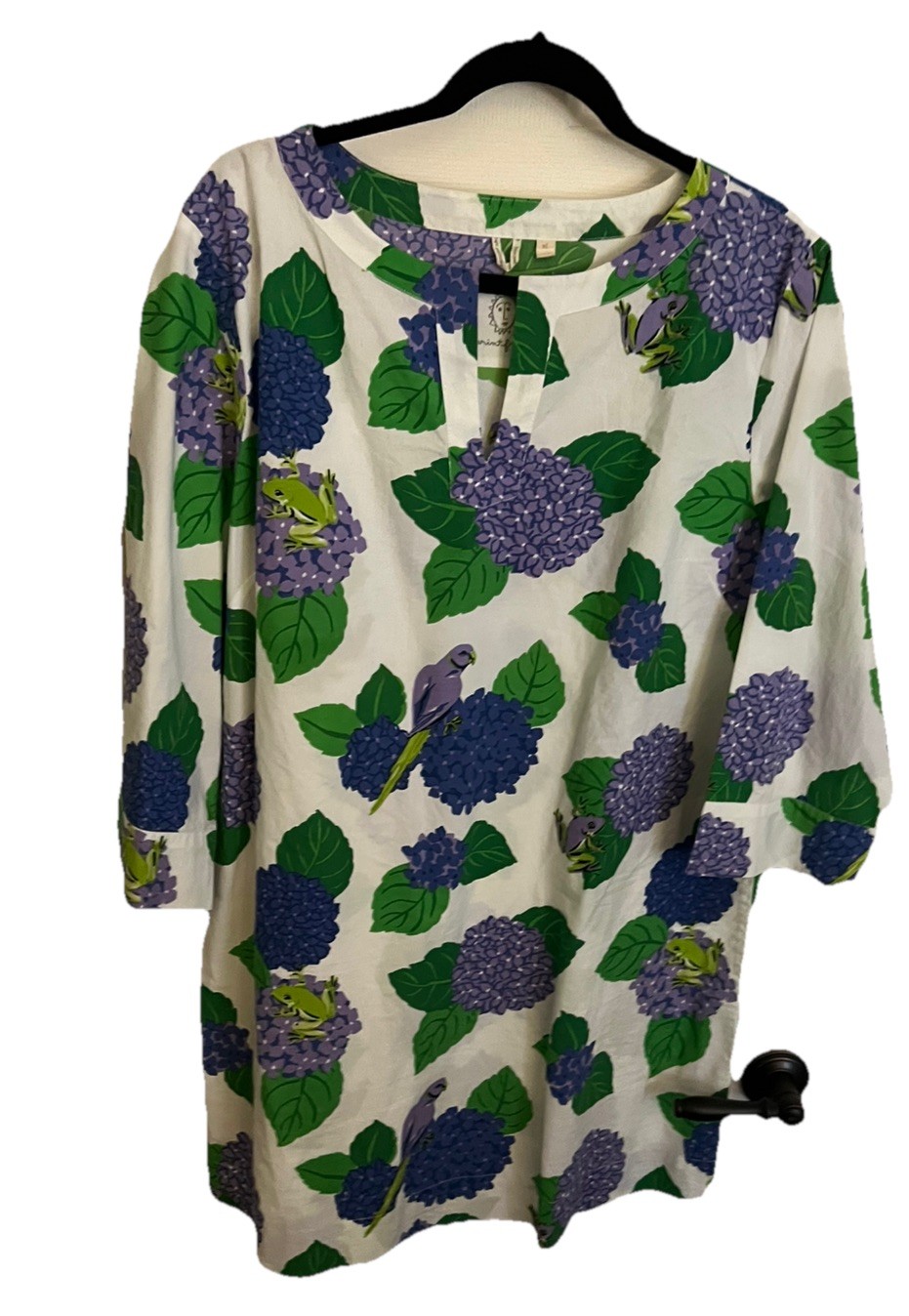 PRINTFRESH hydrangea hideaway  tunic dress organi… - image 1