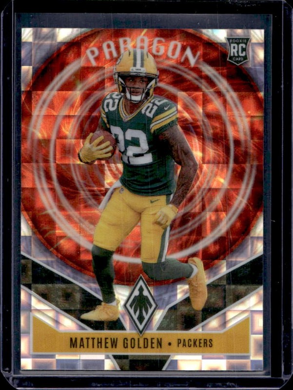 2025 Panini Phoenix Matthew Golden Paragon RC Silver Pandora Prizm #/249 Packers