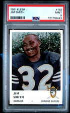 1961 FLEER FOOTBALL CARD #192 HIGH GRADE PSA 9 MINT JIM SMITH OAKLAND RAIDERS