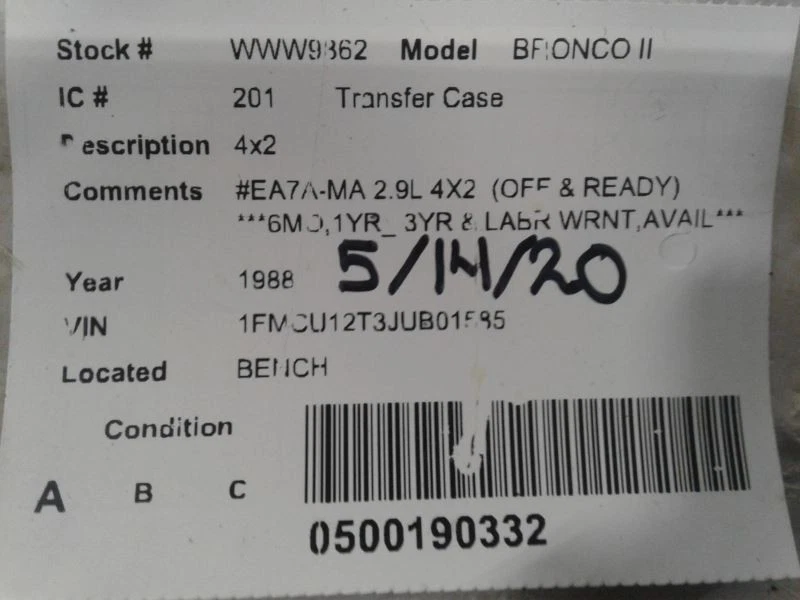 Transfer Case 2WD Fits 87-90 BRONCO II 618242 - Image 4 of 4